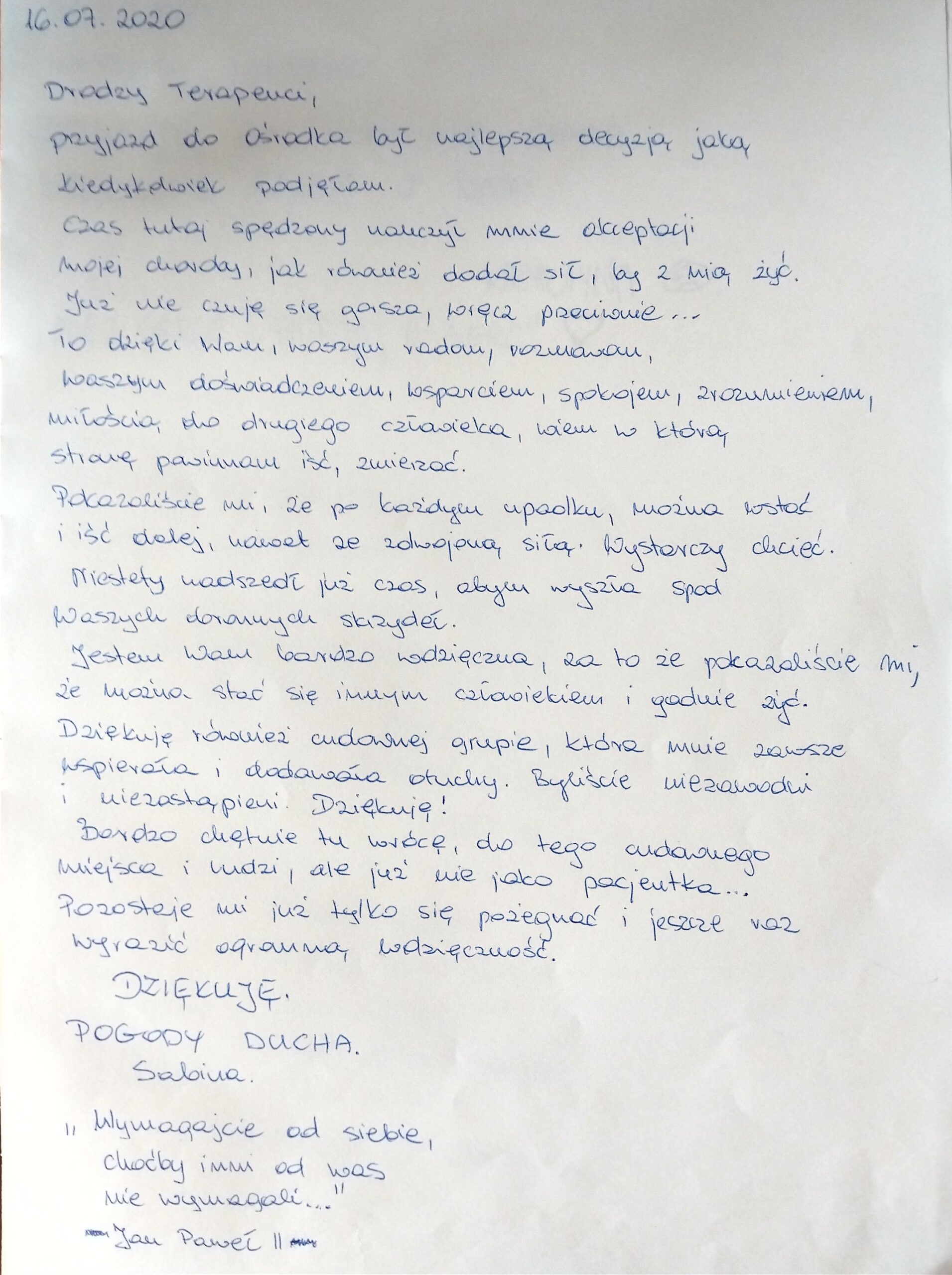 opinia o ośrodku leczenia uzależnień dezyderata